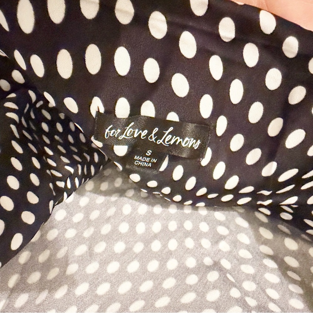 For Love & Lemons Anya Mini Dress Polka Dot Floral Satin Size Small S - Picture 3 of 7